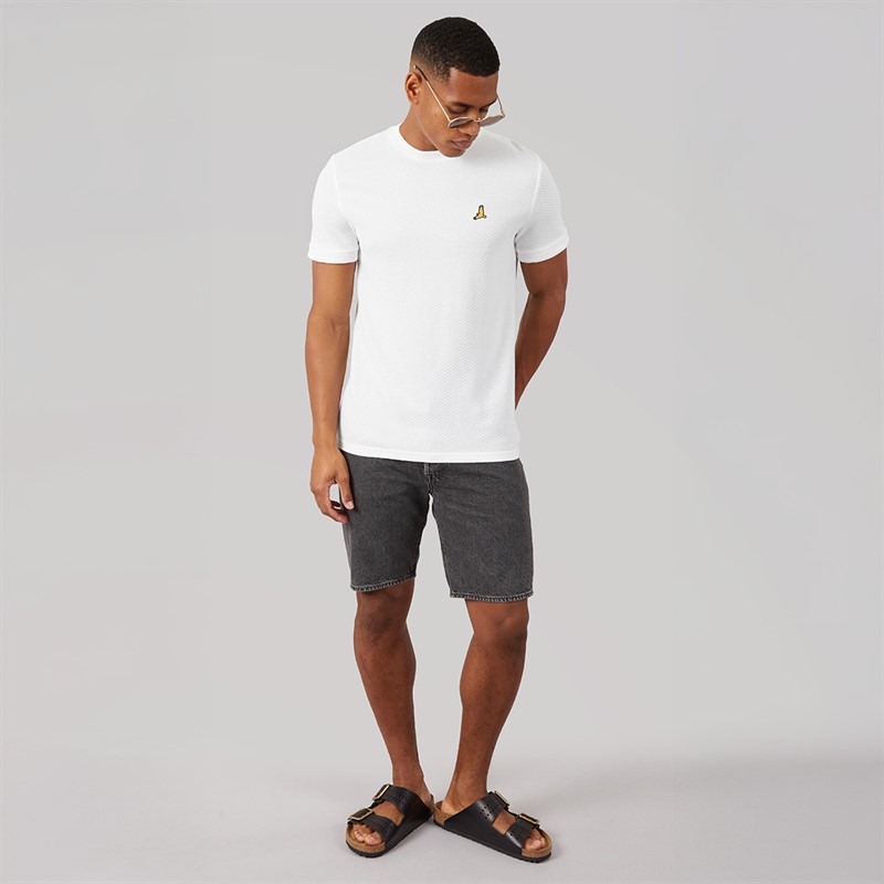 Brave Soul Mens Qunita Crew Neck T-Shirt Cream