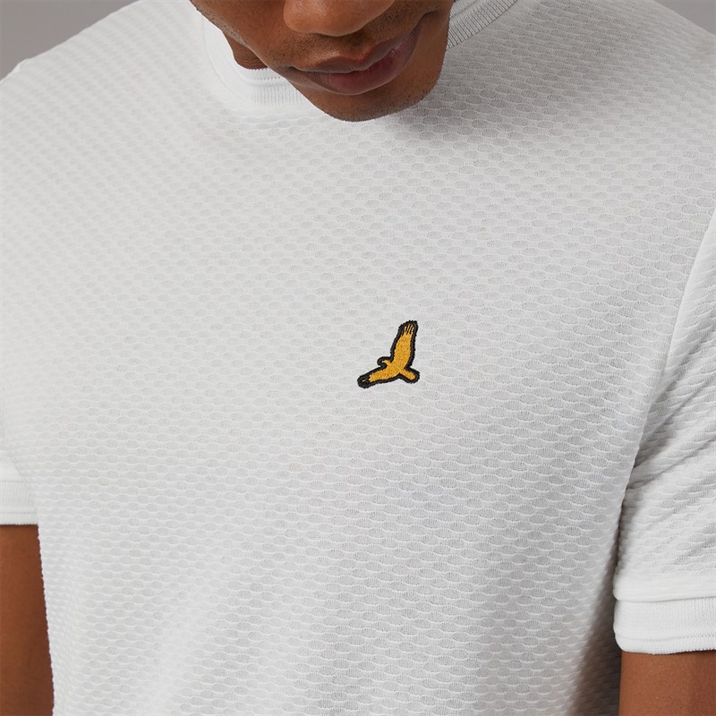 Brave Soul Mens Qunita Crew Neck T-Shirt Cream