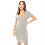 Brave Soul Womens Harper Button Through Mini Dress Grey Marl
