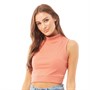 Brave Soul Womens Breeze Ribbed High Neck Crop Top Rose