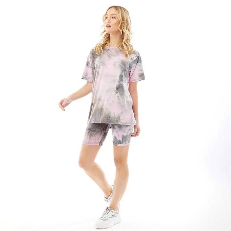 Brave Soul Womens Venus Tie Dye T-Shirt Black/White/Pink