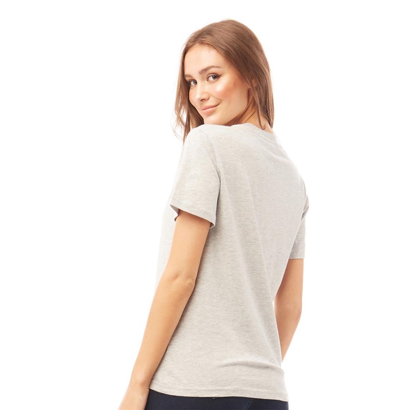 Brave Soul Womens Madlin Oversized Crew Neck T-Shirt Grey Marl