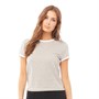 Brave Soul Womens Claudia T-Shirt Grey Marl/White