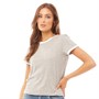 Brave Soul Womens Rebecca T-Shirt Grey Marl/White