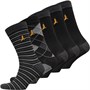 Brave Soul Mens Combo B Five Pack Socks Jet Black/Grey/Charcoal/Patterned/Striped
