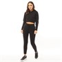 Brave Soul Womens Cropped Hoodie And Joggers Set Black
