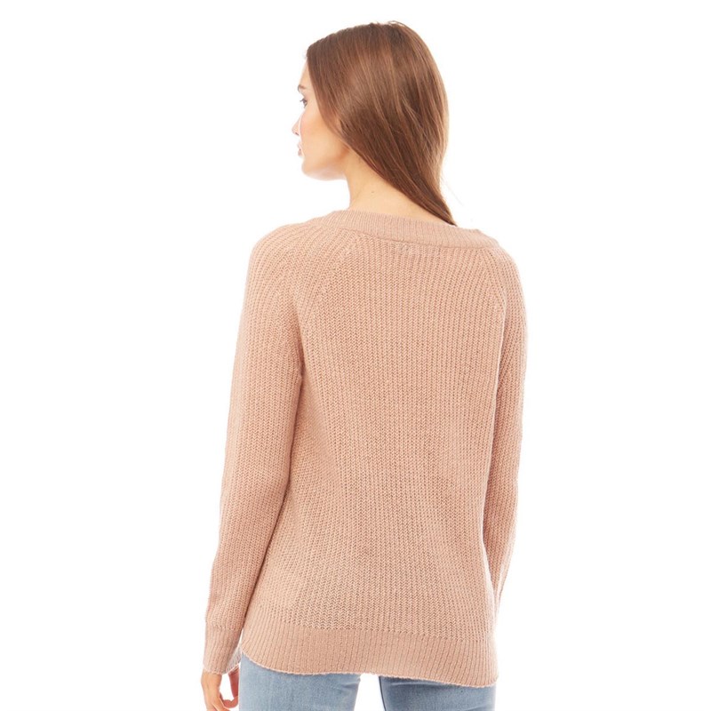 Buy Brave Soul Womens Max V Neck Knitted Jumper Soft Almond
