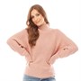 Brave Soul Womens Cumbria Turtle Neck Rib Jumper Rose Twist