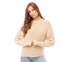 Brave Soul Womens Cumbria Turtle Neck Rib Jumper Biscuit Twist