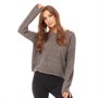 Brave Soul Pull à Col Ras-du-Cou Grunge Femme Anthracite Chiné