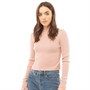 Brave Soul Womens Rigby Ribbed High Neck Cropped Top Dusty Pink