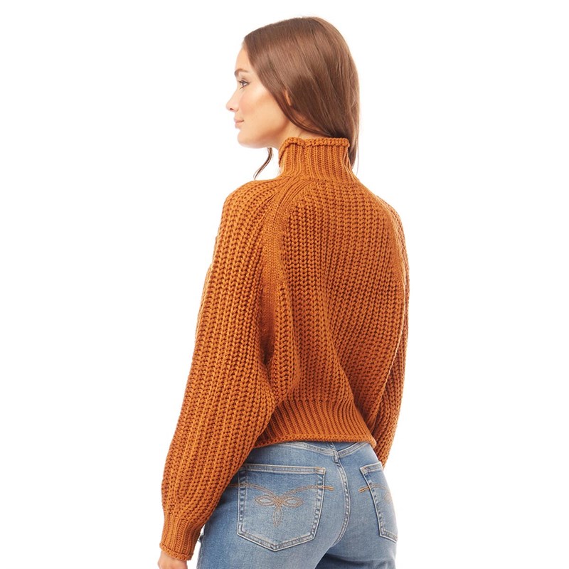 Brave Soul Womens Bianca Knitted Chunky Knit Jumper Tumeric