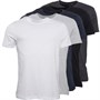 Brave Soul Mens Base Five Pack T-Shirts Black/White/Lgm/Navy/Charcoal