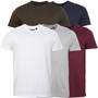 Brave Soul Mens Base1 Five Pack T-Shirts Navy/Khaki/Burgundy/White/Light Grey Marl
