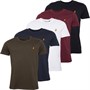 Brave Soul Mens Brand Five Pack T-Shirts Navy/Khaki/Burgundy/White/Black
