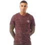 Brave Soul Mens Booster T-shirt Burgundy Combo