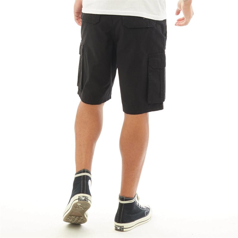 Brave Soul Mens Riverwood Cargo Shorts Black