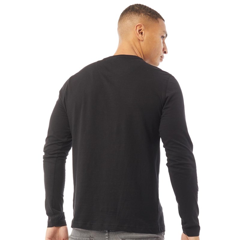 Brave Soul Mens Kafta Long Sleeve Top Black