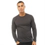 Brave Soul Mens Kafta Long Sleeve Top Dark Charocal Marl