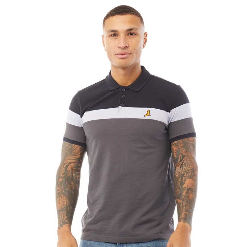 Buy Brave Soul Mens Fernandes Polo Black/Dark Navy/Light Blue