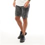 Brave Soul Mens Acid Shorts Jet Black Acid Wash