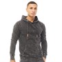 Brave Soul Mens Acid Hoodie Jet Black Acid Wash