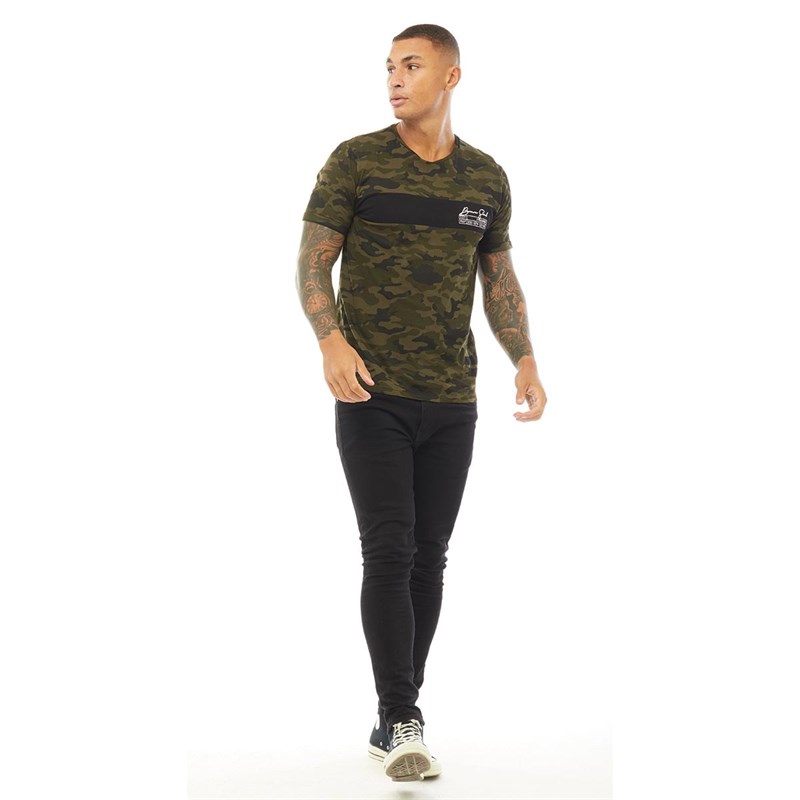 Brave Soul Heren Gecko T-Shirt Multi