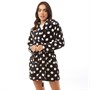 Brave Soul Robe de Chambre Dotty Femme Noir