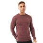 Brave Soul Mens Montrel Crew Neck Jumper Deep Maroon/French Navy