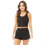 Brave Soul Womens Naomi Shorts Lounge Set Black