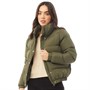 Brave Soul Womens Slay Shorts Puffer Jacket Khaki