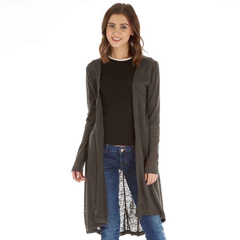 Buy Brave Soul Womens Long Length Cardigan Grey