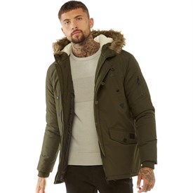 Brave Soul Heren Noel Parka Kaki brave soul kopen in de aanbieding