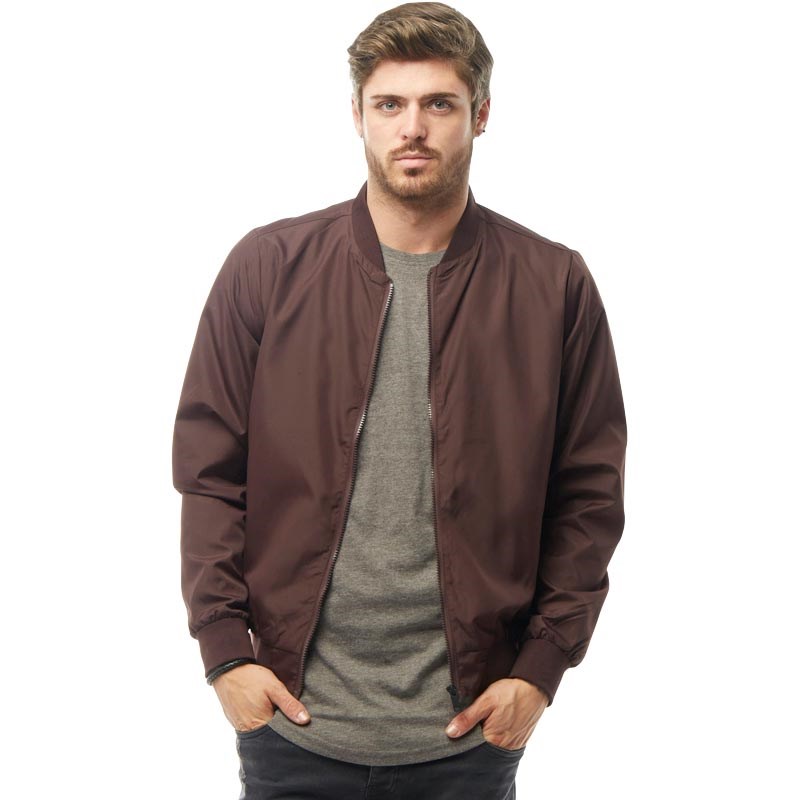 Buy Brave Soul Mens Sanjay Bomber Jacket Burgundy