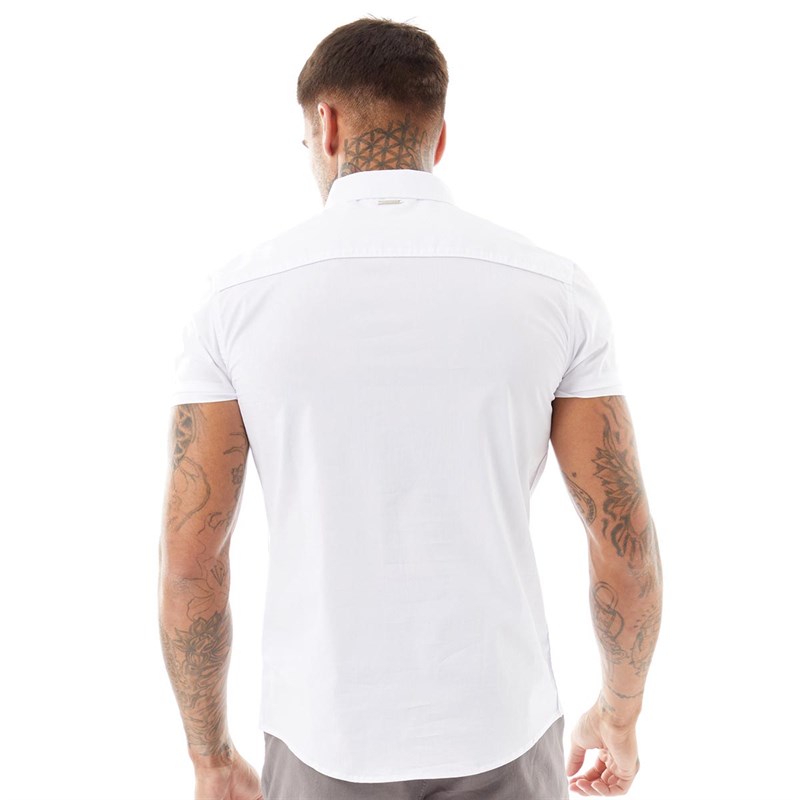 Born Rich Mens Karim Short Sleeve Shirt White