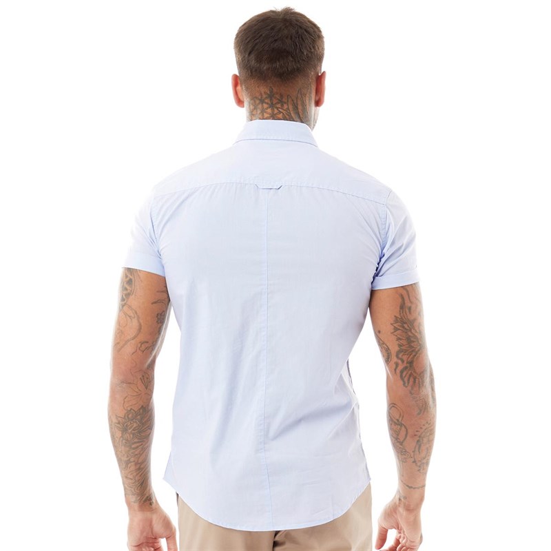 Born Rich Mens Balducci Short Sleeve Shirt Halogen Blue