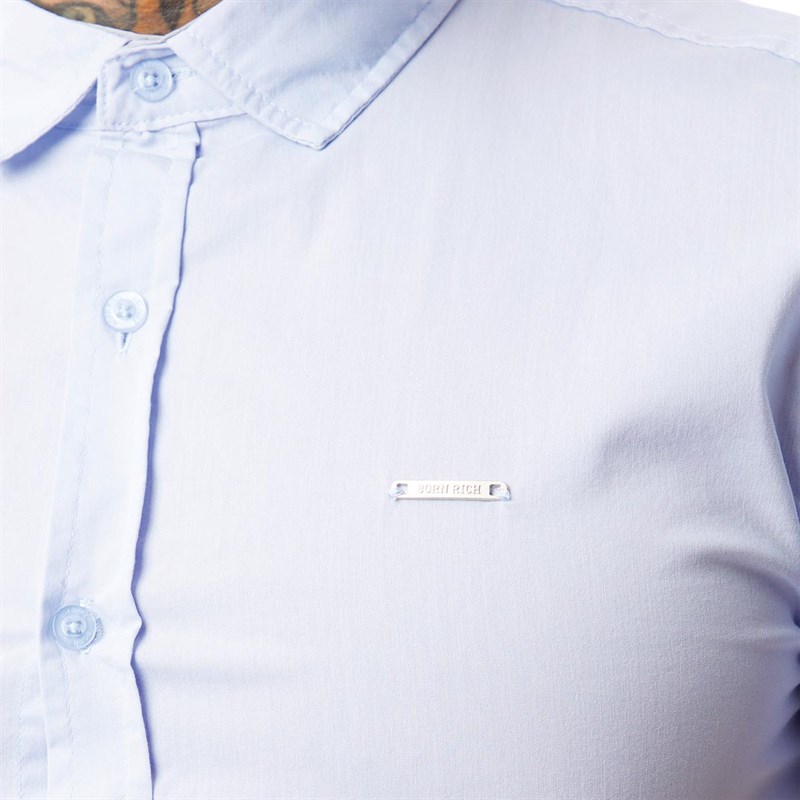Born Rich Mens Balducci Short Sleeve Shirt Halogen Blue
