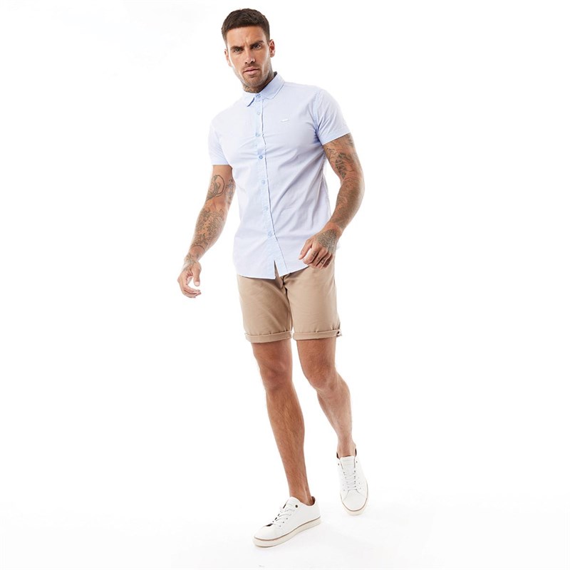 Born Rich Mens Balducci Short Sleeve Shirt Halogen Blue