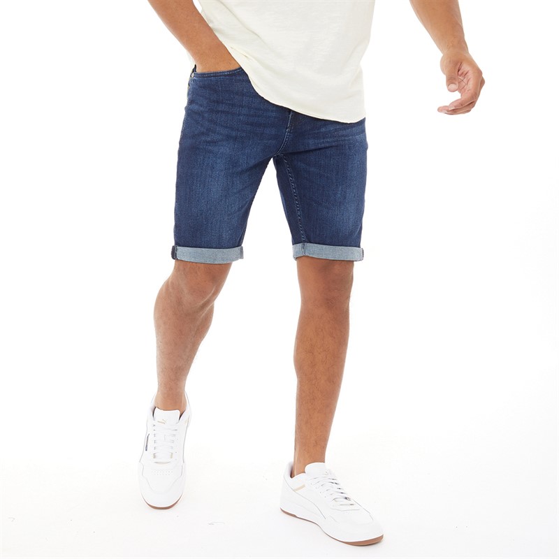 Born Rich Mens Sterlon Denim Shorts Dark Wash - Size 36