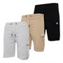 Born Rich Mens Aurelio Three Pack Cargo Shorts Black/Light Blue/Stone