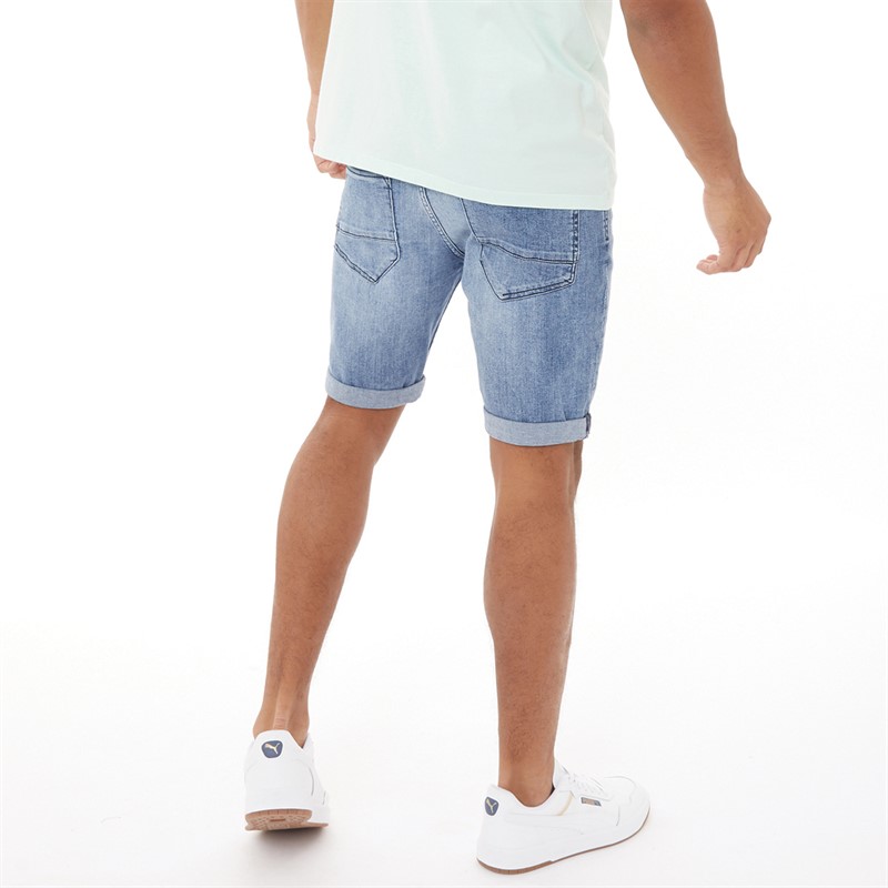 Born Rich Mens Sterlon Denim Shorts Light Wash
