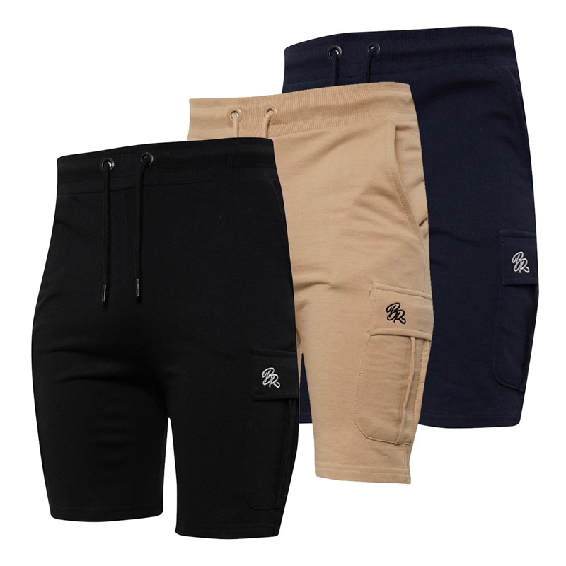 Born Rich Mens Waygo Three Pack Shorts Black/Dress Blue/Peyote