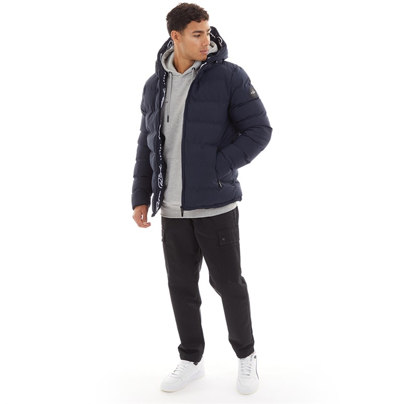 Born Rich Mens Emerton Hooded Jacket Navy