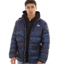 Born Rich Mens Oversized Carlito Puffer Jacket Navy Camo