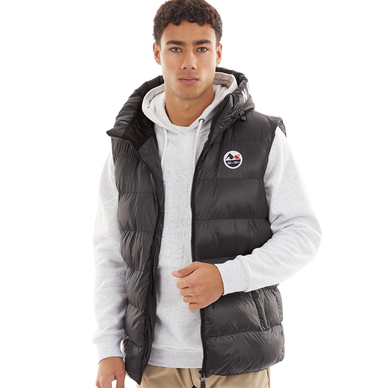 Born Rich Mens Karnos Hooded Gilet Black