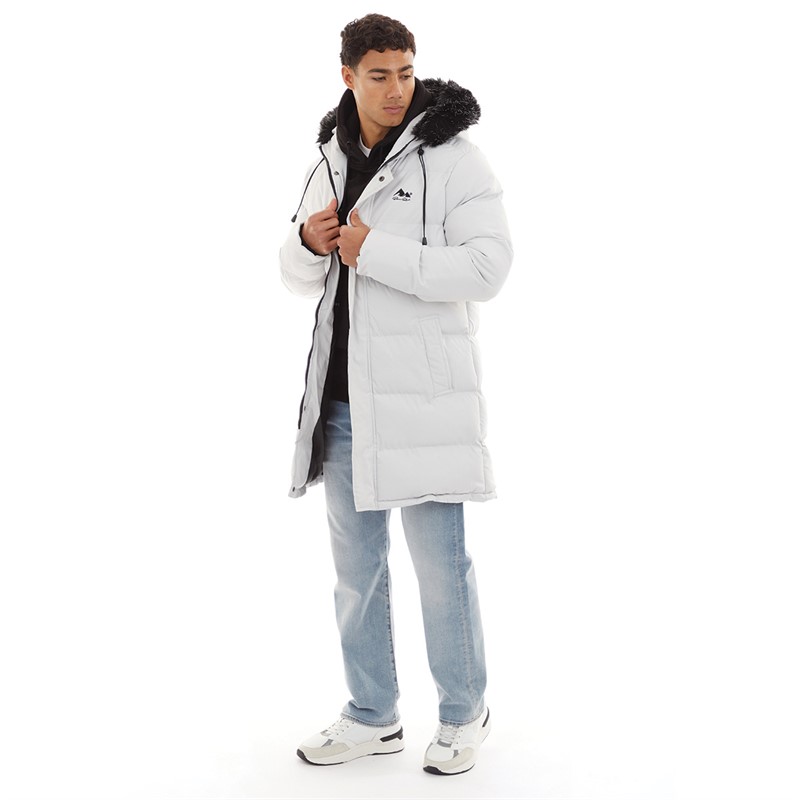 Born Rich Mens Modrico Mid Length Parka Light Grey