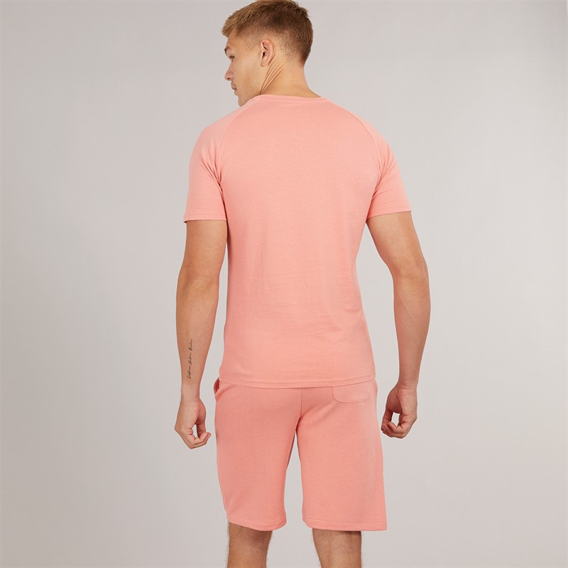 Born Rich Mens Barreca T-Shirt and Shorts Set Coral