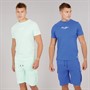 Born Rich Mens Two Pack Aurelio T-Shirt And Cargo Shorts Set Aqua/Blue