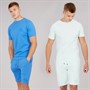 Born Rich Mens Two Pack Aurelio Barreca T-Shirt And Shorts Set Blue/Cool Blue