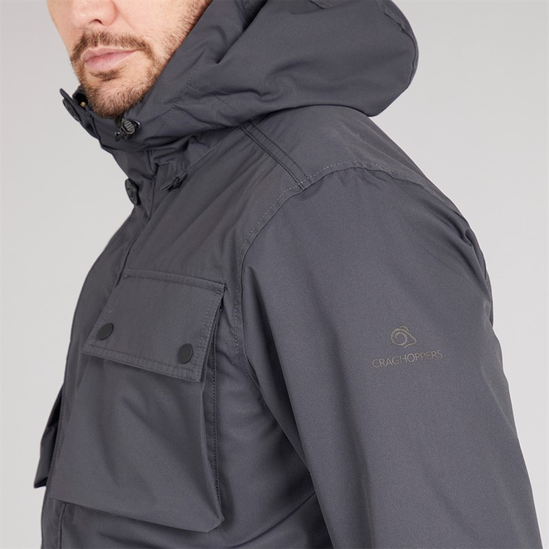 Craghoppers Mens Hartley Aquadry Waterproof Jacket Dark Iron